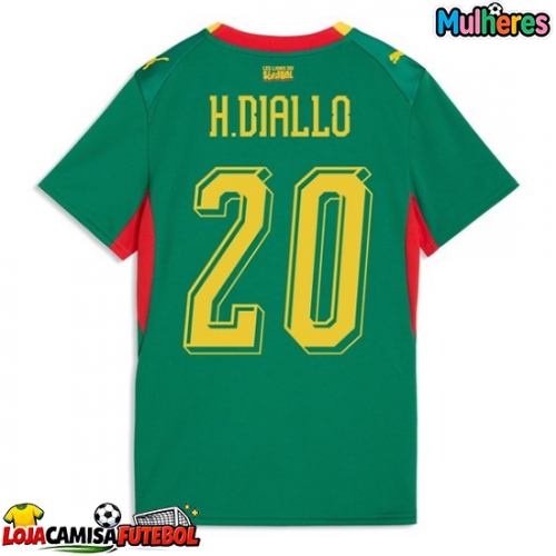 Camisa de Futebol Senegal Habib Diallo #20 Equipamento Secundário Mulheres Mundo 2026 Manga Curta